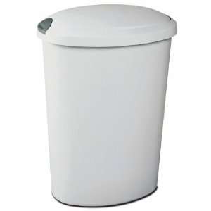  Sterilite 12.7 Gallon White Touch Top Wastebasket 10858004 