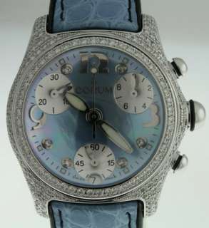 NEW Courm Bubble 18k White Gold Chrono. Diamond WATCH  