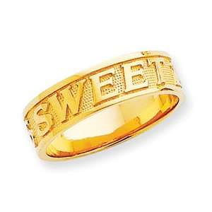   Polished and Satin Sweet 16 Band Ring   Size 6   JewelryWeb Jewelry