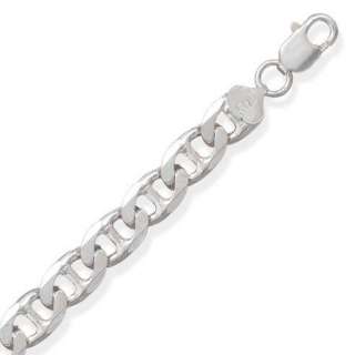 Superior 250 Flat Marina Chain, Bracelet 925 Sterling Silver Free USA 