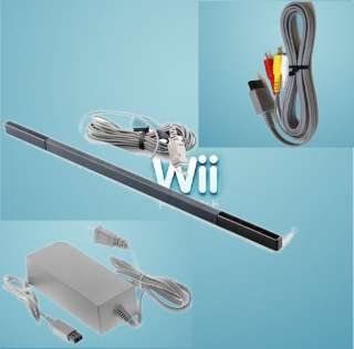 New Official Wii Sensor Bar+AV Cable+AC Adapter+Power Cord Genuine 