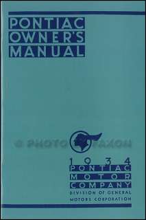   Pontiac Owners Manual with Wiring Diagram 34 Owner Guide Book  