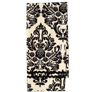  Black and Cream Damask Terry Towel