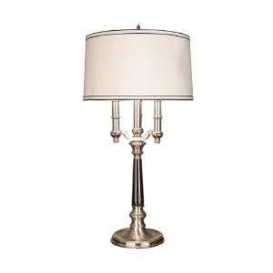  Dale Tiffany MT701161 Prideaux Table Lamp, Nickel and Fabric Shade 