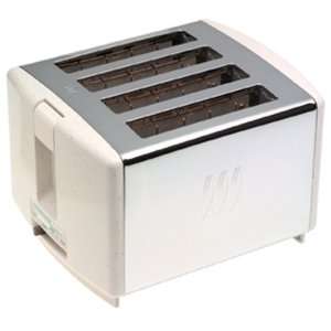 Toastmaster 1052S 4 Slice Toaster, Chrome and White  