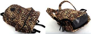 Yellow Brown Leopard Print School Backpack NWT / Man & Womens College 