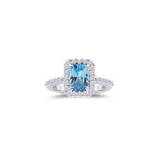   Cts Diamond & 5.89 Cts Swiss Blue Topaz Ring in Platinum 9.0 Jewelry