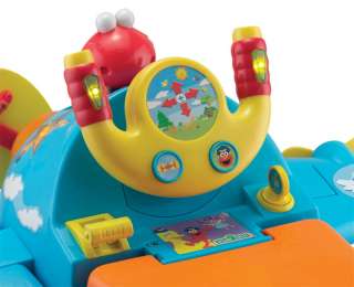 steering wheel allows kids to fly the plane, or press interactive 