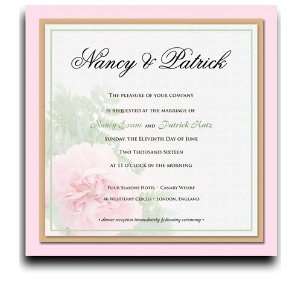  45 Square Wedding Invitations   Pink Carnation Joy Office 