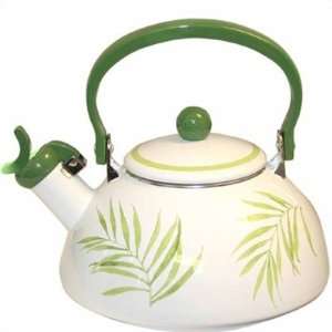  Square Bamboo Leaf Whistling Tea Kettle 80 oz. with 