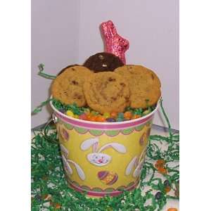     Chocolate White Chocolate Chip and Pecan 2 lb. Yellow Bunny Pail
