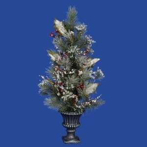   30 Iced Pine Berry/Holly Potted Christmas Tree