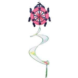  Ladybug Wind Wheel with Swirley Tail Spinner Patio, Lawn 